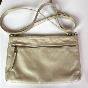 HOBO Cream Leather Crossbody Bag